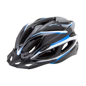 Шлем велосипедный Stels FSD-HL022, in-mold, чёрный с синими полосами, 600129