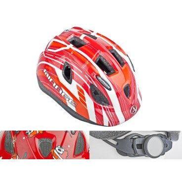 Фото Детский шлем велосипедный Author Mirage 126Red INMOLD 11 отверстий красно-белый 48-54см