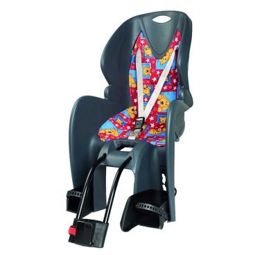 Детское кресло для велосипеда M-WAVE TUV на подседельный штырь серое до 7лет/22кг