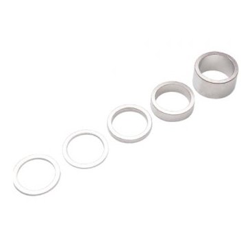 Проставочные кольца PRO алюминий серебристые, 1" набор: 2;2,5;5;10;20 мм, PR320451