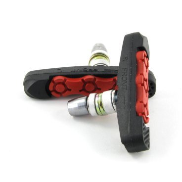 Тормозные колодки для велосипеда Vinca (пара) черные с красным VB 111-2 black/red (72мм)