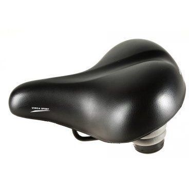 Седло велосипедное Vinca sport, комфортное, технология “вакуумные седла”, 250х230мм, черное, VS 653 black