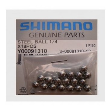 Шарики для подшипников Shimano, стальные, 1/4", 18 штук,  Y00091310