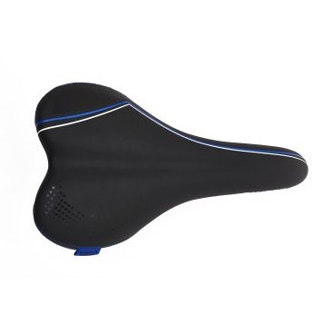 Седло велосипедное Vinca Sport, спорт, 258х172 мм, черное с синим, VS 04 calipco black/blue
