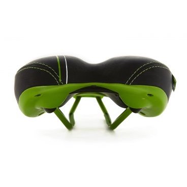 Седло велосипедное Vinca Sport, спорт, 258х172 мм, черное с зеленым, VS 04 calipco black/green