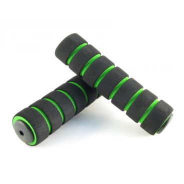 Грипсы велосипедные Vinca Sport, 127 мм, пластмасса и резина, чёрные с зелёным, HL-G 24