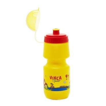 Фляга детская Vinca Sport с защитой от пыли 500мл, желтая, рисунок - "город", VSB 04 yellow