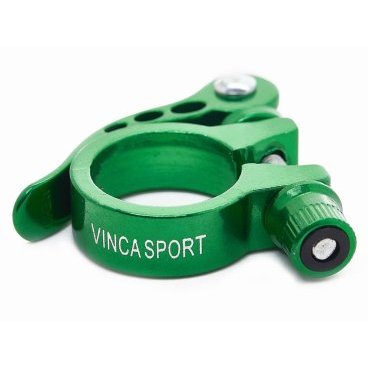 Фото Зажим подседельного штыря Vinca sport, диаметр - 34.90 мм, зеленый, VC 88-2 green