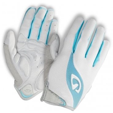 Фото Велоперчатки женские GIRO TESSA, длинные пальцы, white/milky blue, GIG7043573