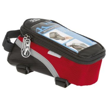 Сумочка-чехол+бокс велосипедная M-WAVE, для смартфона, 170х80х80 мм, с влагозащитой, черно-красная, 5-122553