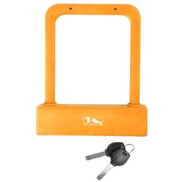 Велосипедный замок M-WAVE, U-lock, на ключ, 175 х 205мм, оранжевый, 5-231097