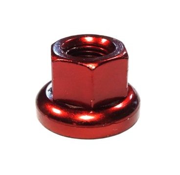Фото Гайка MR.CONTROL M-FXS, для оси Fix Gear, закалённая сталь, M10X1.0, L:14,6 мм, красная