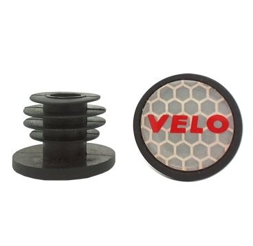 Заглушки руля VELO VLP-37, пастик, диаметр 20,3мм, пара, с отражателем и логотипом, VLP-37