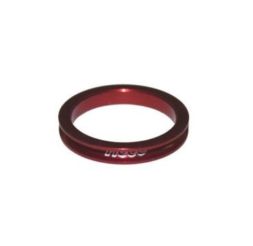 Кольцо проставочное NECO, 1-1/8"х10мм красное, алюминий, SPACER-R-1-1/8"-5MM