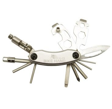 Мультитул BIKE HAND шестигранники 2/2.5/3/4/5/6/8 мм, отвёртки +/-, торцевой ключ 8мм, нож, выжимка, YC-279