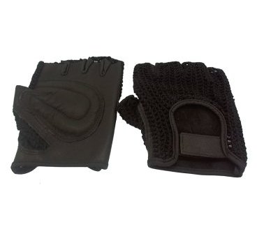 Фото Велоперчатки кожаные TBS, чёрные, H-2