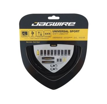 Фото Тросы с оболочками JAGWIRE Universal Sport Shift для переключателей, комплект, чёрный, UCK202
