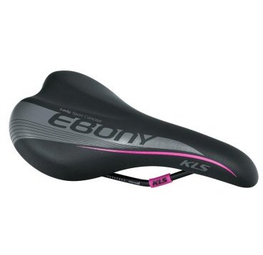 Велоседло KELLYS KLS EBONY 255x153мм, технология Zone Cut, черное с розовым Saddle KLS EBONY,black