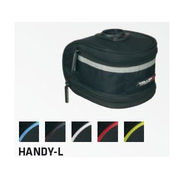 Велосумка под седло KELLYS HANDY-L, объем 1.4л, быстросъёмное крепление, чёрная с салатовой полоской, Saddle Bag HANDY