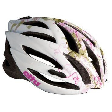 Велошлем Etto Tornado, цвет бело-розовый с орнаментом White rose, L/XL(57- 60см), 344215
