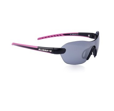 Очки велосипедные SWISSEYE Horizon, спортивные, оправа черно/розовая, линзы дымчатые FM+оранжевые, 12582