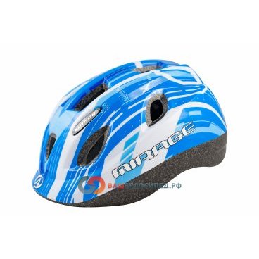 Детский шлем велосипедный Autho Mirage 125Blu INMOLD 11 отверстий синие-белый 48-54см