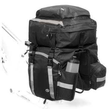 Фото Велосумка-"штаны" на багажник AUTHOR A-N TOURER 40, 3в1, с плечевым ремнем, черная, 8-15000025