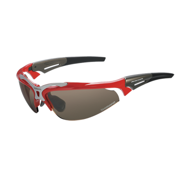 Очки велосипедные SHIMANO, красные, дымчатые линзы,  коричневые, прозрачные, ECES70RR2