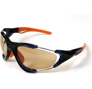 Очки велосипедные SHIMANO, чёрные, оранжевые линзы, коричневые, прозрачные линзы , ECES70XL3
