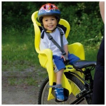 Детское велокресло BELLELLI Mr Fox Relax Hi-Viz, на раму, желтый неон, до 7лет/22кг, 01FXR00027