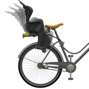 Детское велокресло BELLELLI Mr Fox Relax, на раму, тёмно-серое, до 7лет/22кг, 01FXR00002