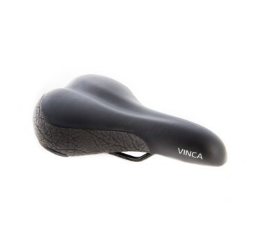 Фото Седло велосипедное Vinca Sport, комфортное, 258х175мм, черное-серое, VS 6032 Black/Grey