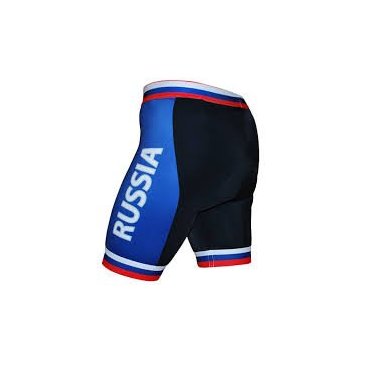 Велошорты S-RUSSIA-C16 PRO с лого РОССИЯ с памперсом C16 черно-синие M FunkierBike, 16-0031