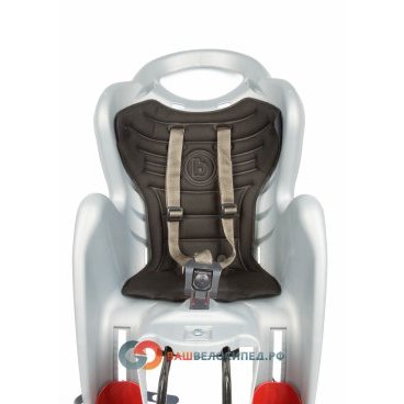 Детское велокресло BELLELLI Mr Fox Clamp, на багажник, серебряное, до 7лет/22кг, 01FXM00007