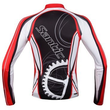 Велокостюм Santic, длинный рукав, велорейтузы, размер L, черно-бело-красный, WMCT023L