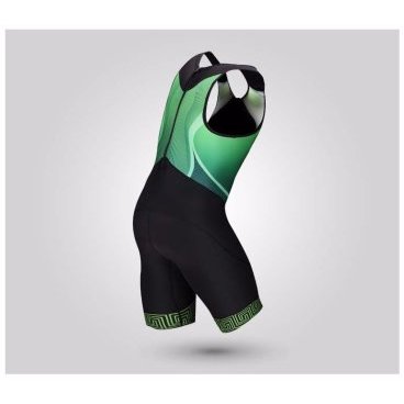 Комбинезоны Santic, стартовый костюм триатлон, лямки, размер L, черно-зеленый, M5C03006VL