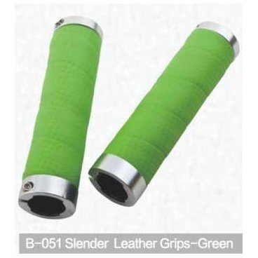 Грипсы велосипедные Kivi, Slender Leather, зеленый, B-051