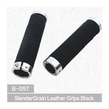 Грипсы велосипедные Kivi, Slender Leather, черный, B-057