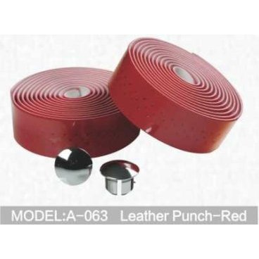 Обмотка руля велосипедный Kivi, Leather Punch, красный, A-063