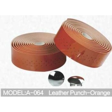 Фото Обмотка руля велосипедная Kivi, Leather Punch, оранжевый, A-064