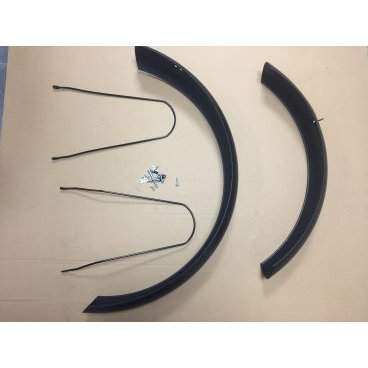 Фото Комплект Vinca Sport полноразмерных велокрыльев (переднее + заднее) с крепежом, цвет чёрный, сталь, fenders F+R