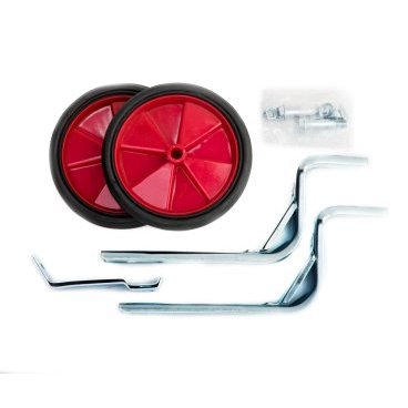 Приставные колеса Horst на 12-20", с крепежом, балансирные, пластиковые, 110мм, красные, 00-170501