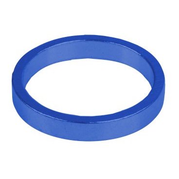 Рулевой спейсер M-WAVE (проставочное кольцо), спорт, 1 1/8",  5 мм, алюминий, синий, 5-390644