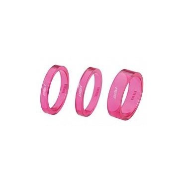 Проставочные кольца BBB TransSpace, 1-1/8", 2x 5mm, 1x 10mm, розовый, BHP-37