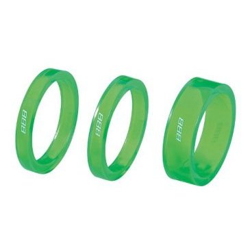 Проставочные кольца BBB TransSpace, 1-1/8", 2x 5mm, 1x 10mm, зеленый, BHP-37