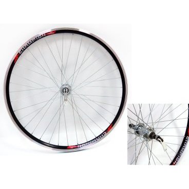 Колесо велосипедное VELOOLIMP 26", заднее, алюминиевый двойной обод, стальная втулка, эксцентрик, черное