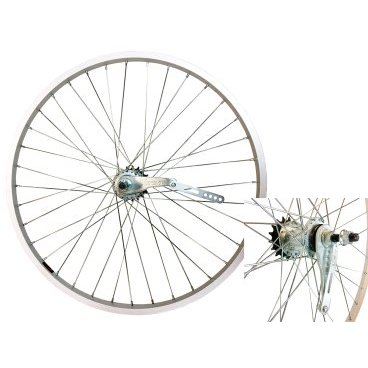 Колесо велосипедное VELOOLIMP 24", заднее, алюминиевый одинарный обод, тормозная втулка, серое