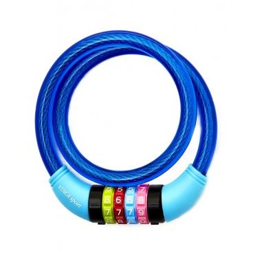 Фото Велосипедный замок Vinca Sport, тросовый, кодовый, 10 х 1000мм, синий, VS 101.427 blue