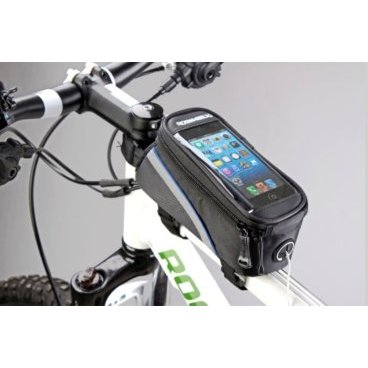 Велосумка TBS MINGDA на раму L20хH9,5хW9, с отделением для смартфона, окошко 4,8", на липучках, 12496-L