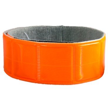 Светоотражающий браслет на липучке, 50*230мм, материал:полиэстер, оранжевый, SA 1 Orange
